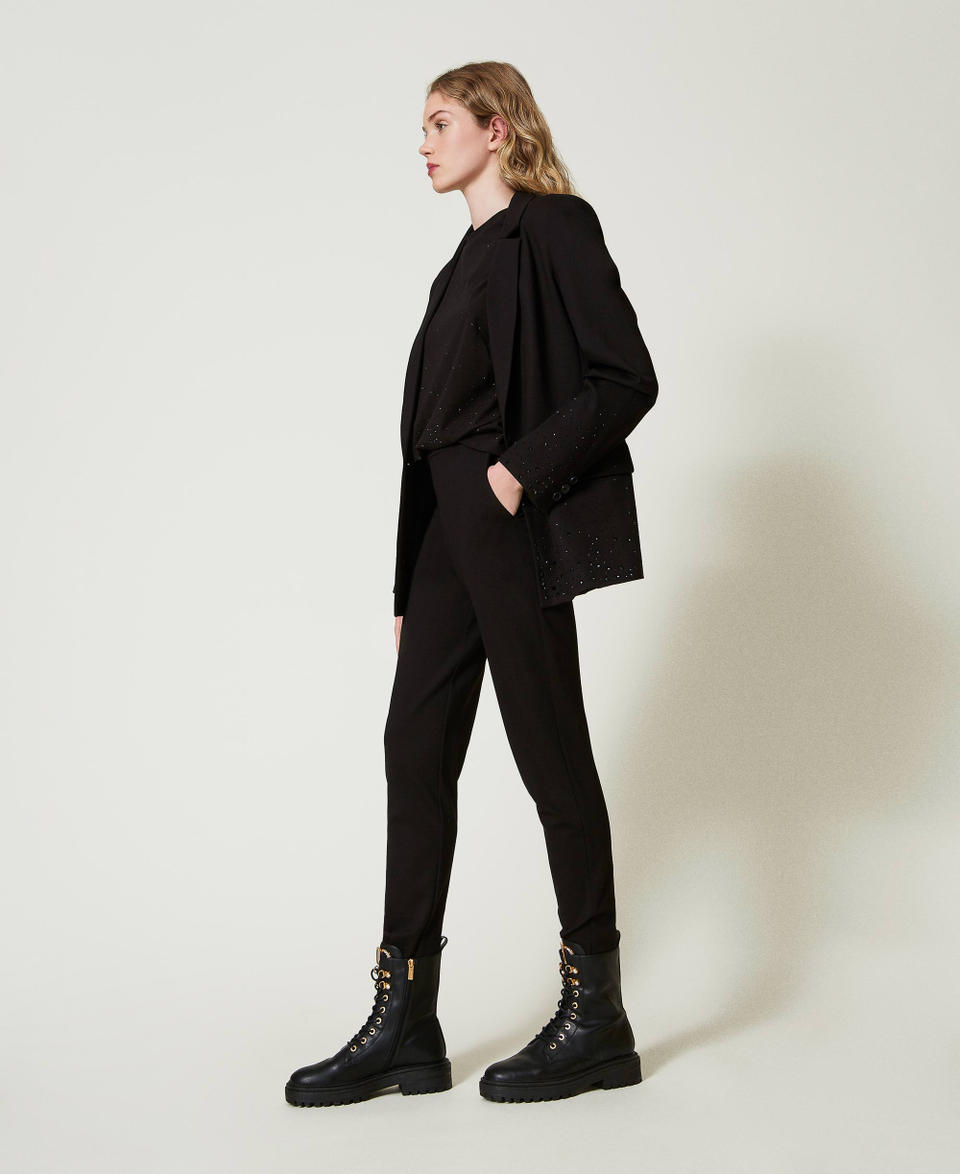 Twin Set Pantaloni A Sigaretta Con Elastico