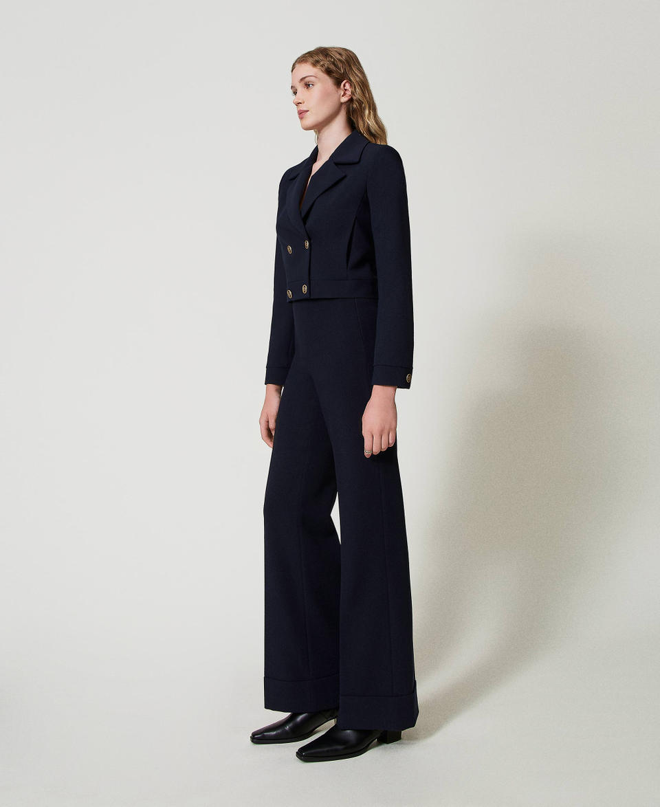 Twin Set Pantaloni A Vita Alta In Cady Crêpe