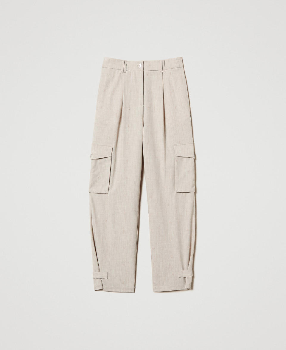 Twin Set Pantaloni Cargo MYFO Con Ricamo