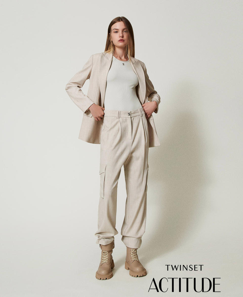 Twin Set Pantaloni Cargo MYFO Con Ricamo