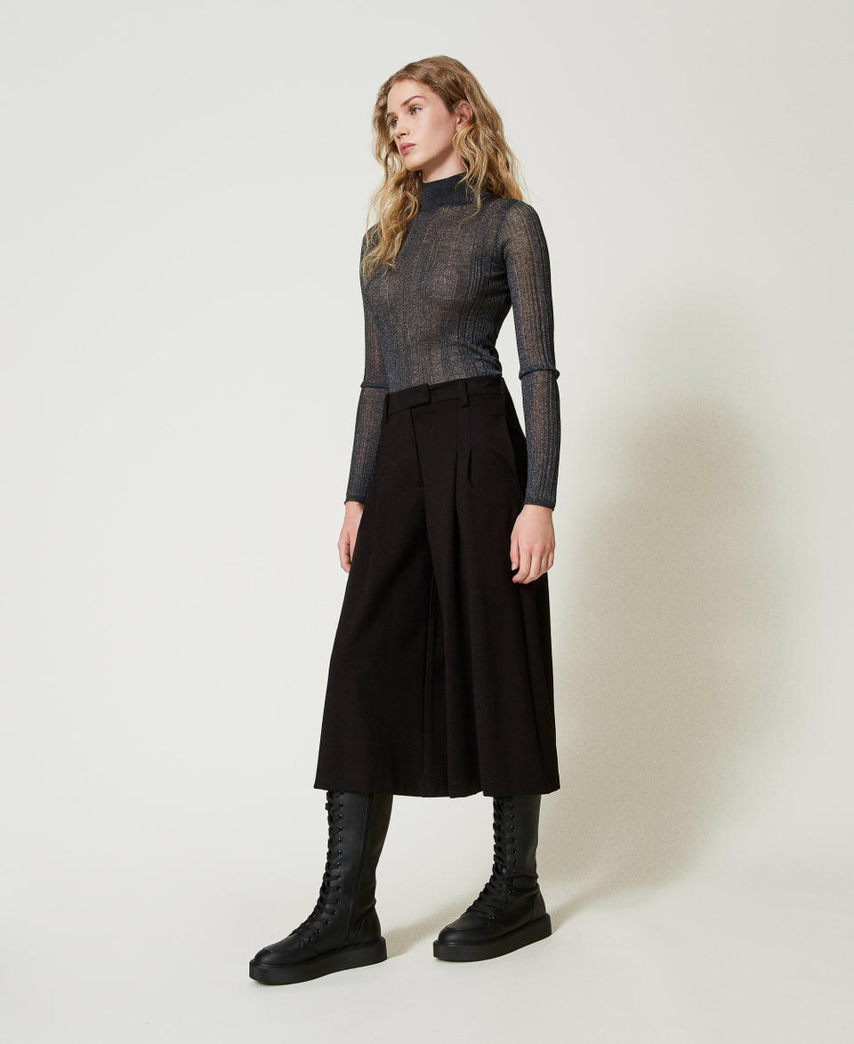 Twin Set Pantaloni Cropped A Vita Alta