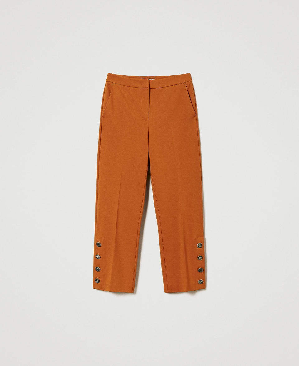 Twin Set Pantaloni Cropped Con Bottoni