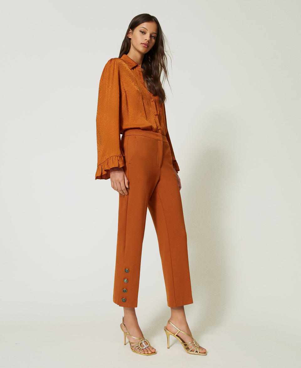 Twin Set Pantaloni Cropped Con Bottoni