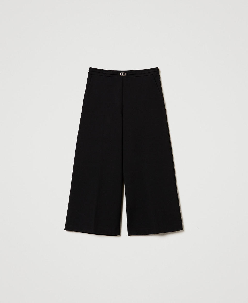 Twin Set Pantaloni Cropped Con Cinturino Oval T