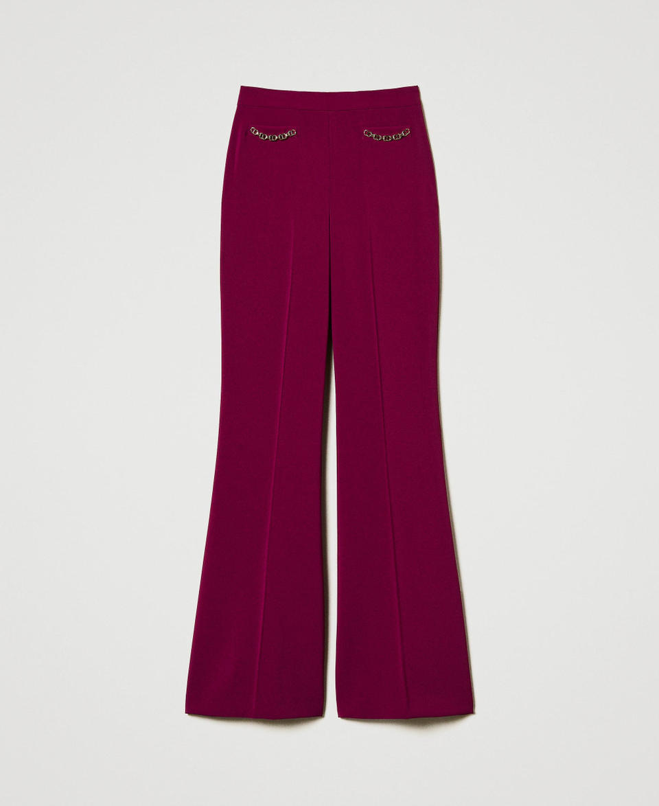 Twin Set Pantaloni Flare Con Catena Oval T