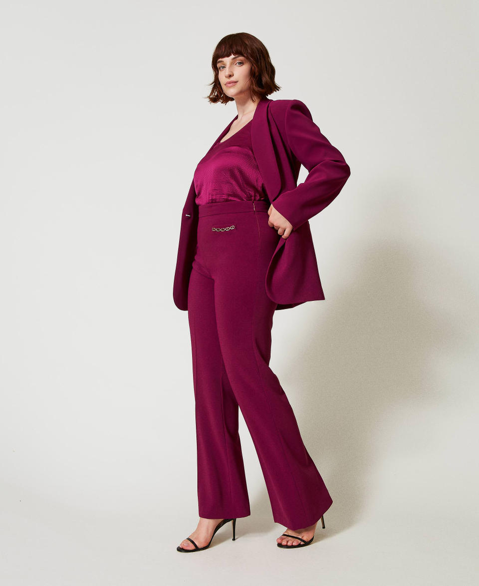 Twin Set Pantaloni Flare Con Catena Oval T