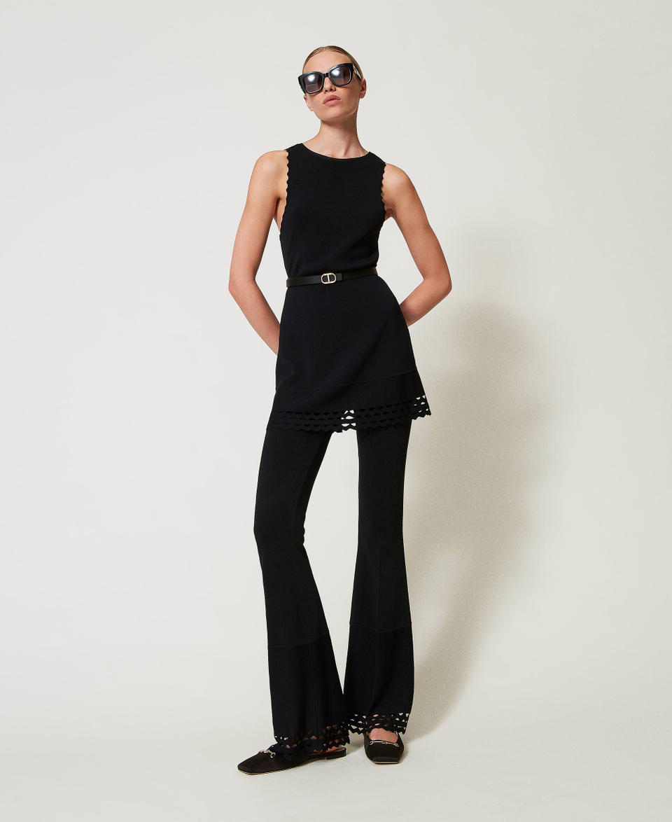 Twin Set Pantaloni flare con motivo geometrico