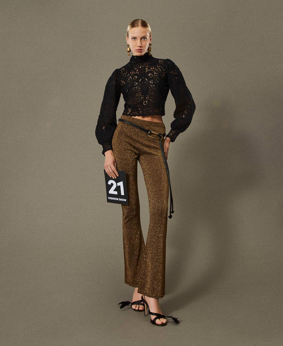 Twin Set Pantaloni flare in maglia con lurex