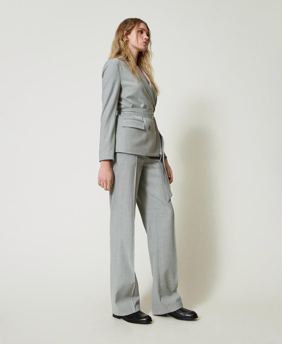 Twin Set Pantaloni in misto lana con piega