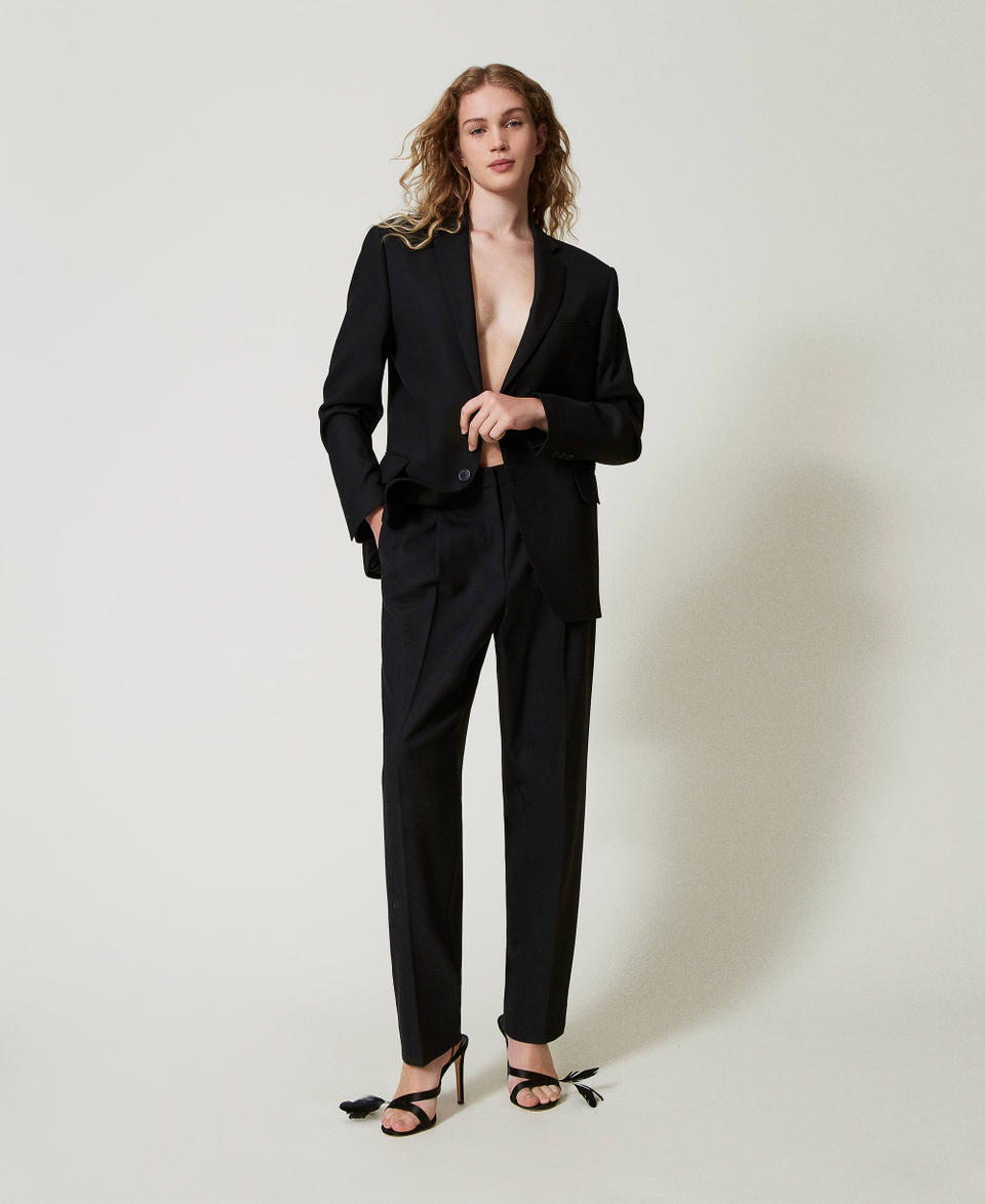 Twin Set Pantaloni In Serge Misto Lana