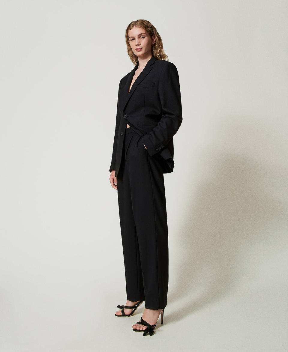 Twin Set Pantaloni In Serge Misto Lana