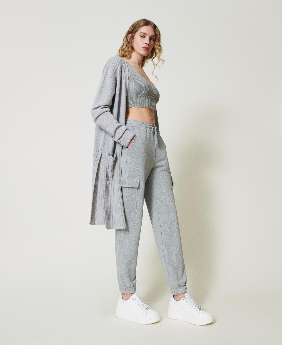 Twin Set Pantaloni Joggers In Felpa Con Oval T