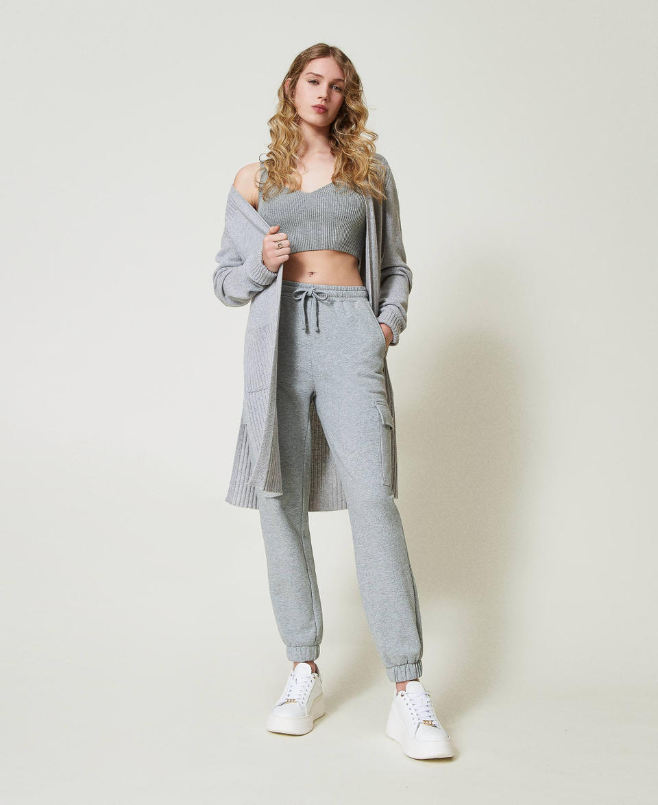 Twin Set Pantaloni joggers in felpa con Oval T