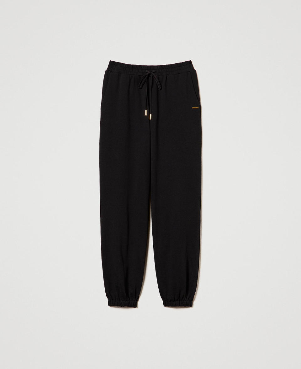 Twin Set Pantaloni Joggers In Felpa Con Raso