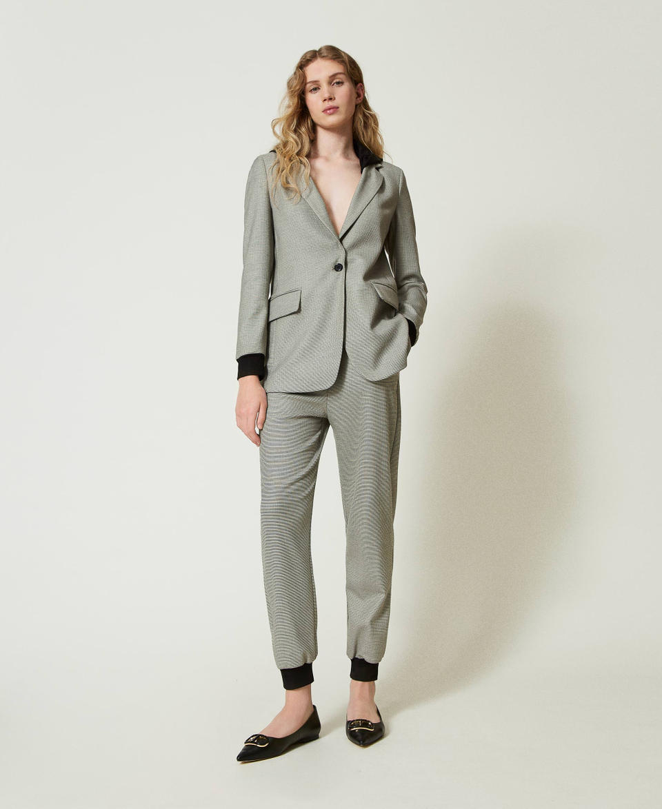 Twin Set Pantaloni Joggers In Pied De Poule