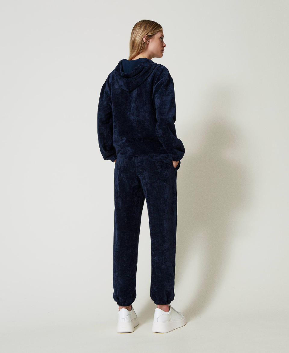 Twin Set Pantaloni Joggers In Velluto
