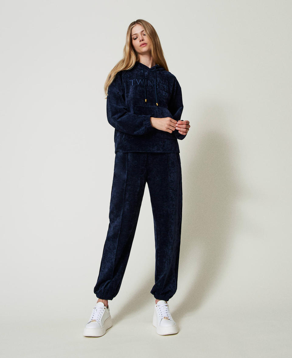 Twin Set Pantaloni joggers in velluto