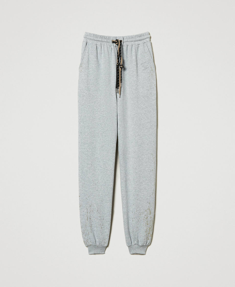Twin Set Pantaloni Joggers MYFO Con Stampa Glitter