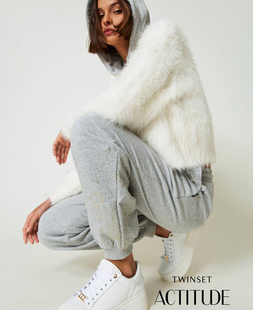 Twin Set Pantaloni joggers MYFO con stampa glitter