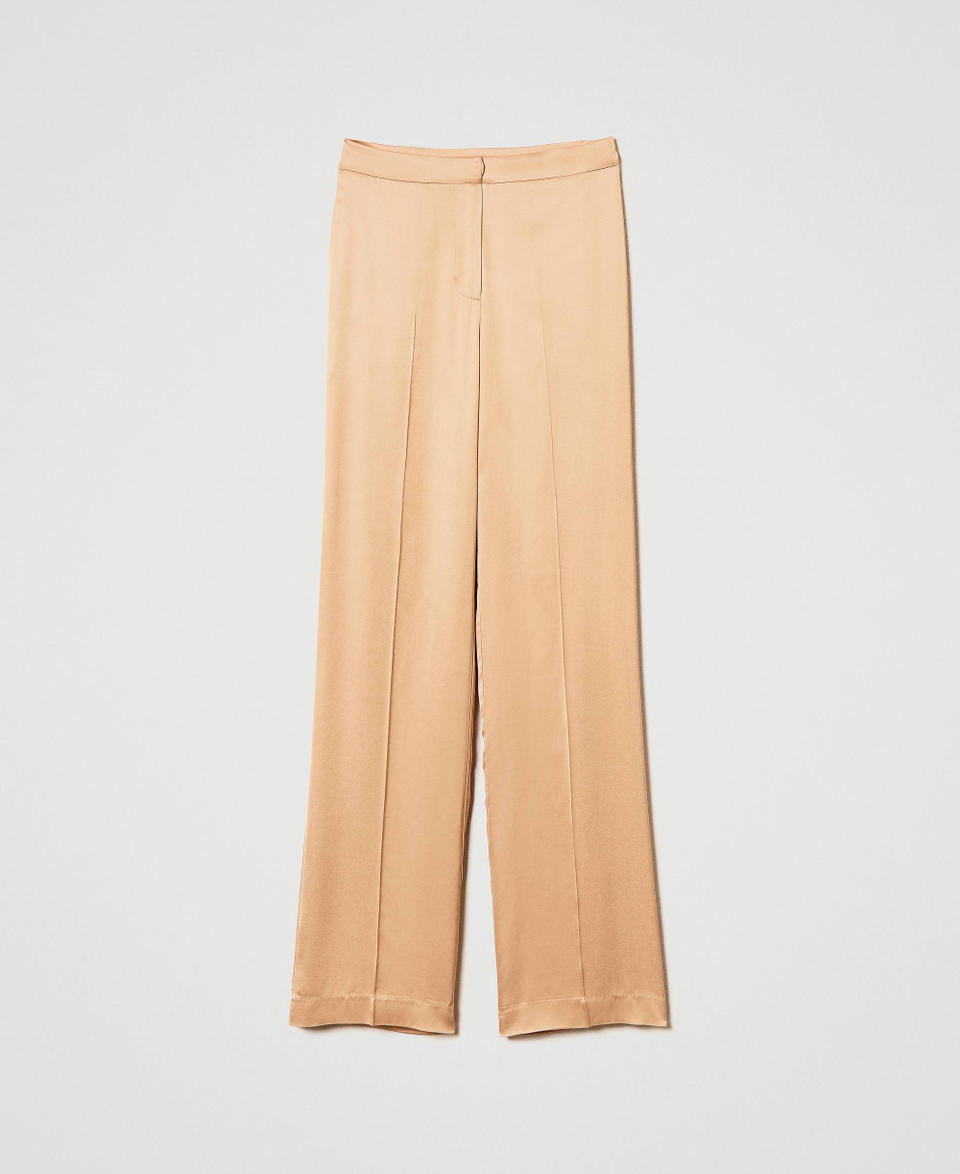 Twin Set Pantaloni Straight Leg In Raso