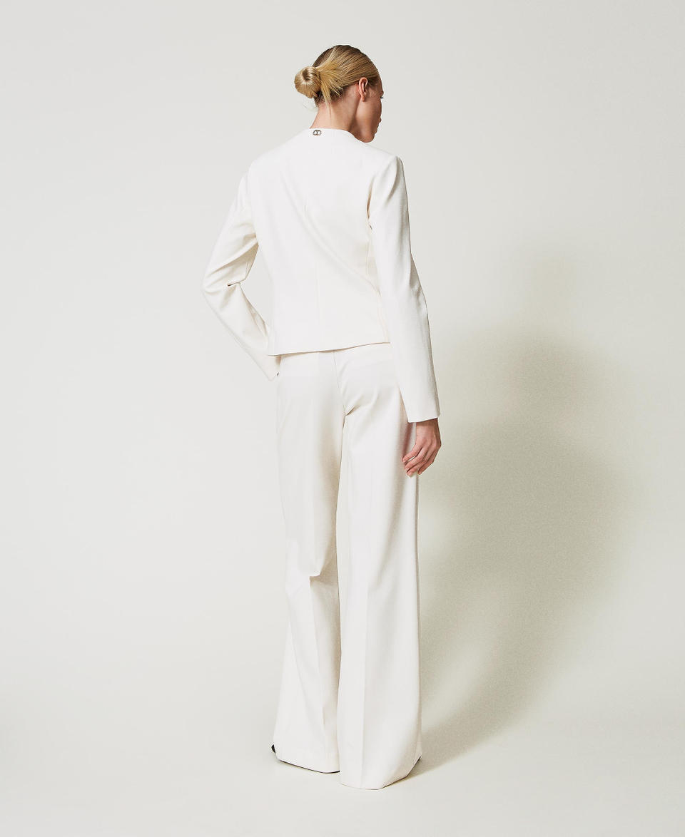 Twin Set Pantaloni Wide Leg Con Bottoni Gioiello