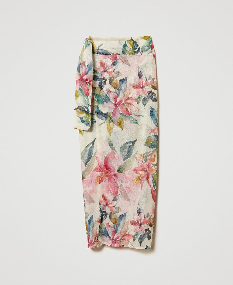 Twin Set Pareo Con Lurex E Stampa