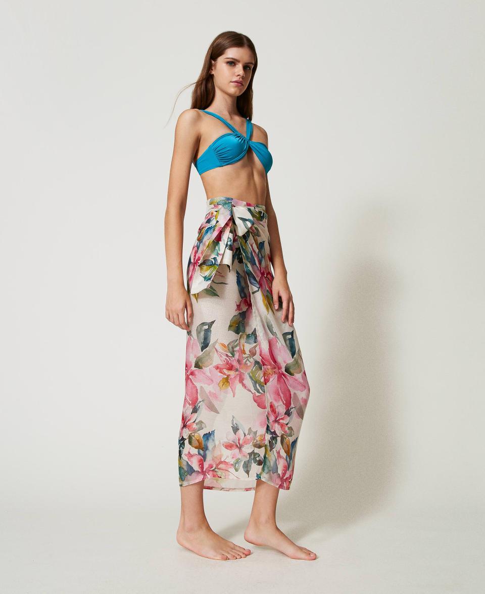 Twin Set Pareo Con Lurex E Stampa