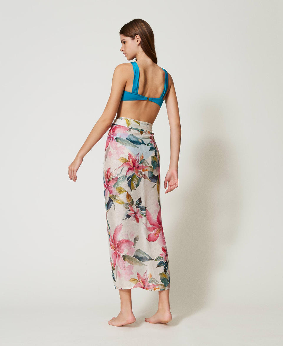 Twin Set Pareo Con Lurex E Stampa