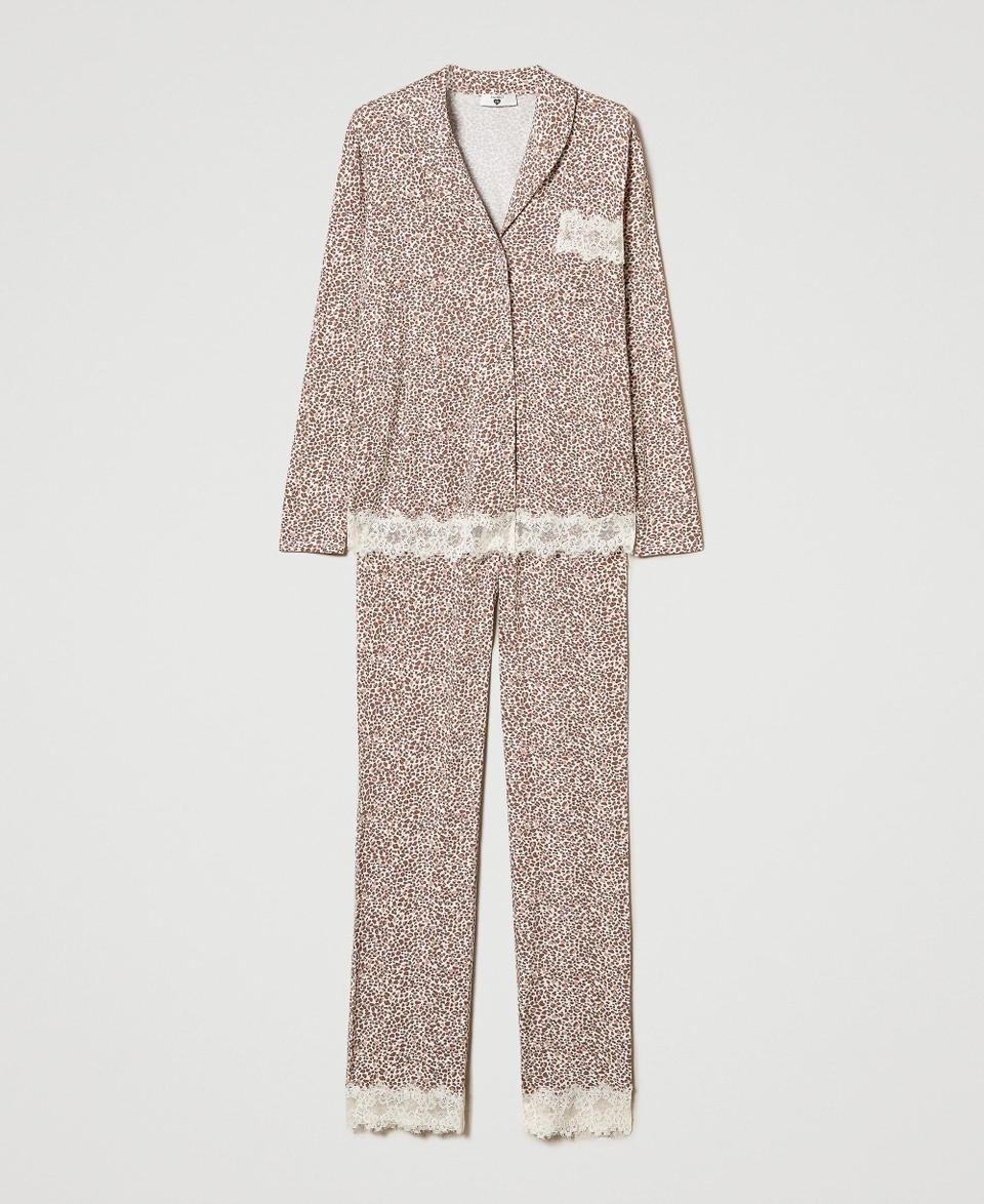 Twin Set Pigiama A Uomo Stampato Con Pizzo