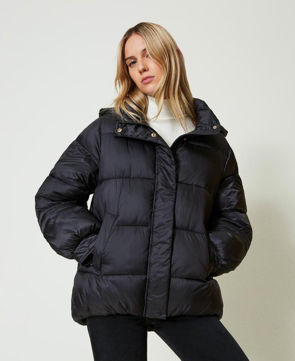 Twin Set Piumino in nylon jacquard rigato