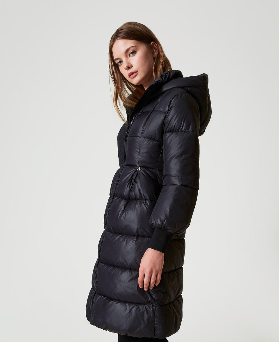 Twin Set Piumino Lungo Con Cappuccio