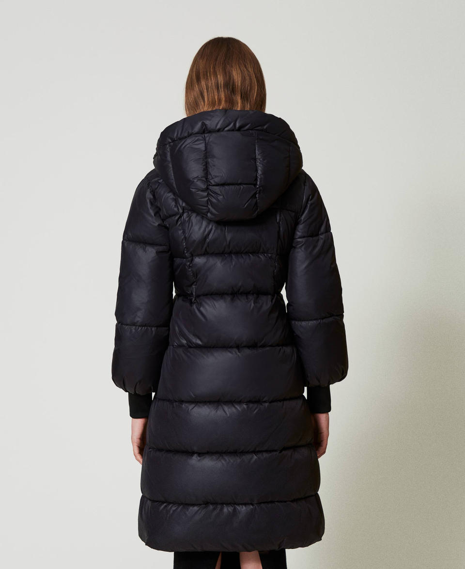 Twin Set Piumino Lungo Con Cappuccio