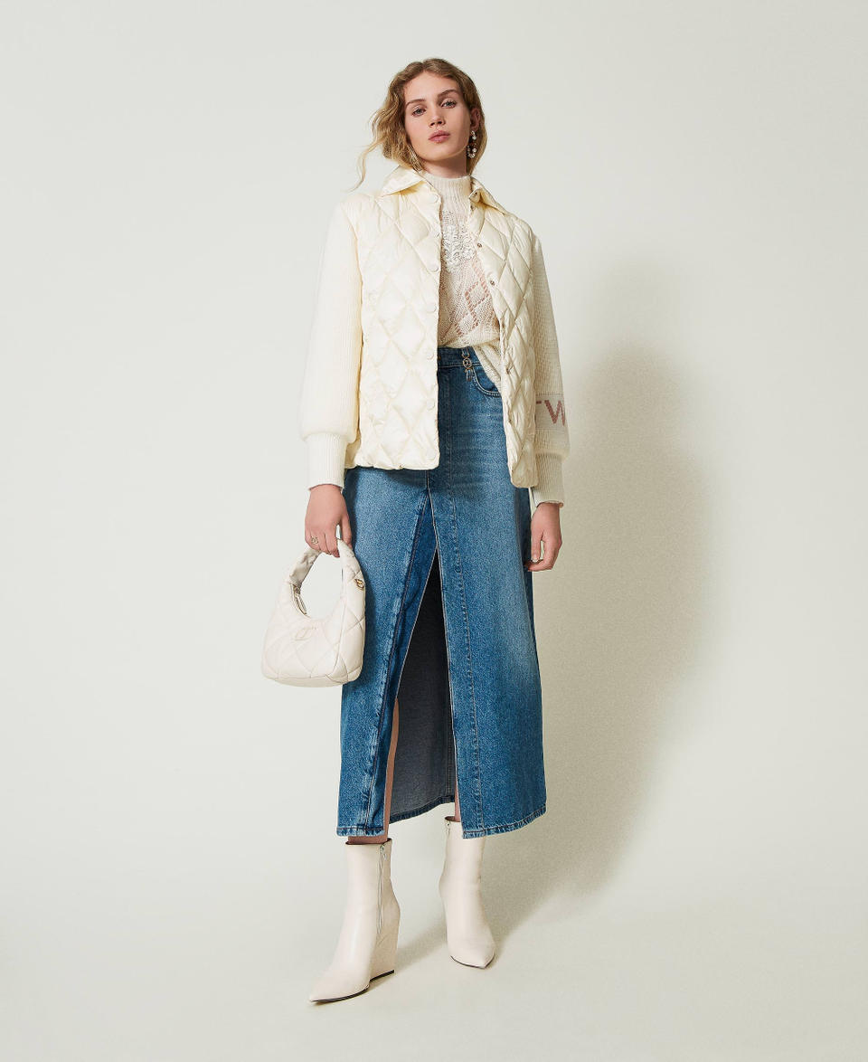 Twin Set Piumino trapuntato con maniche in maglia