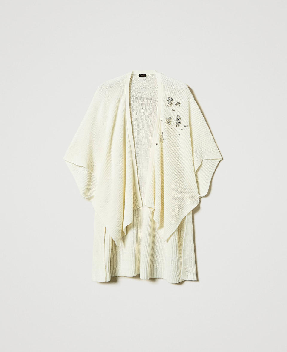 Twin Set Poncho In Maglia Con Ricami
