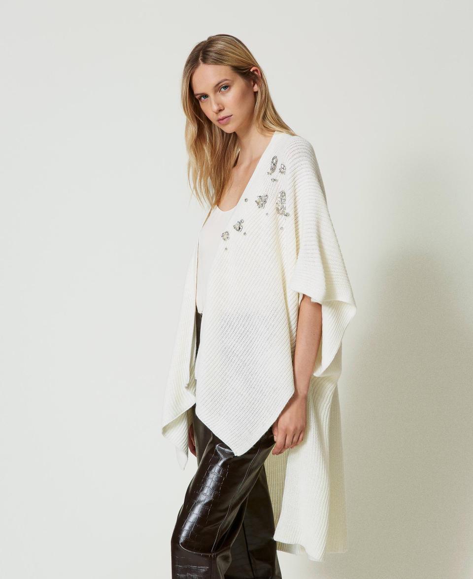 Twin Set Poncho In Maglia Con Ricami