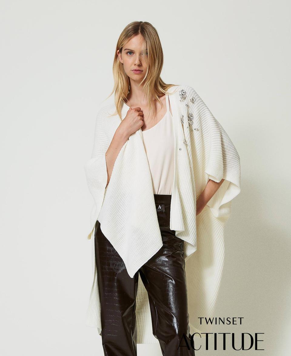 Twin Set Poncho in maglia con ricami