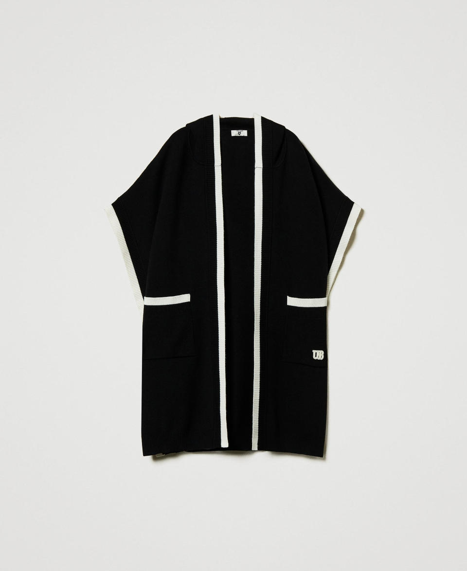 Twin Set Poncho In Maglia Con Tasche