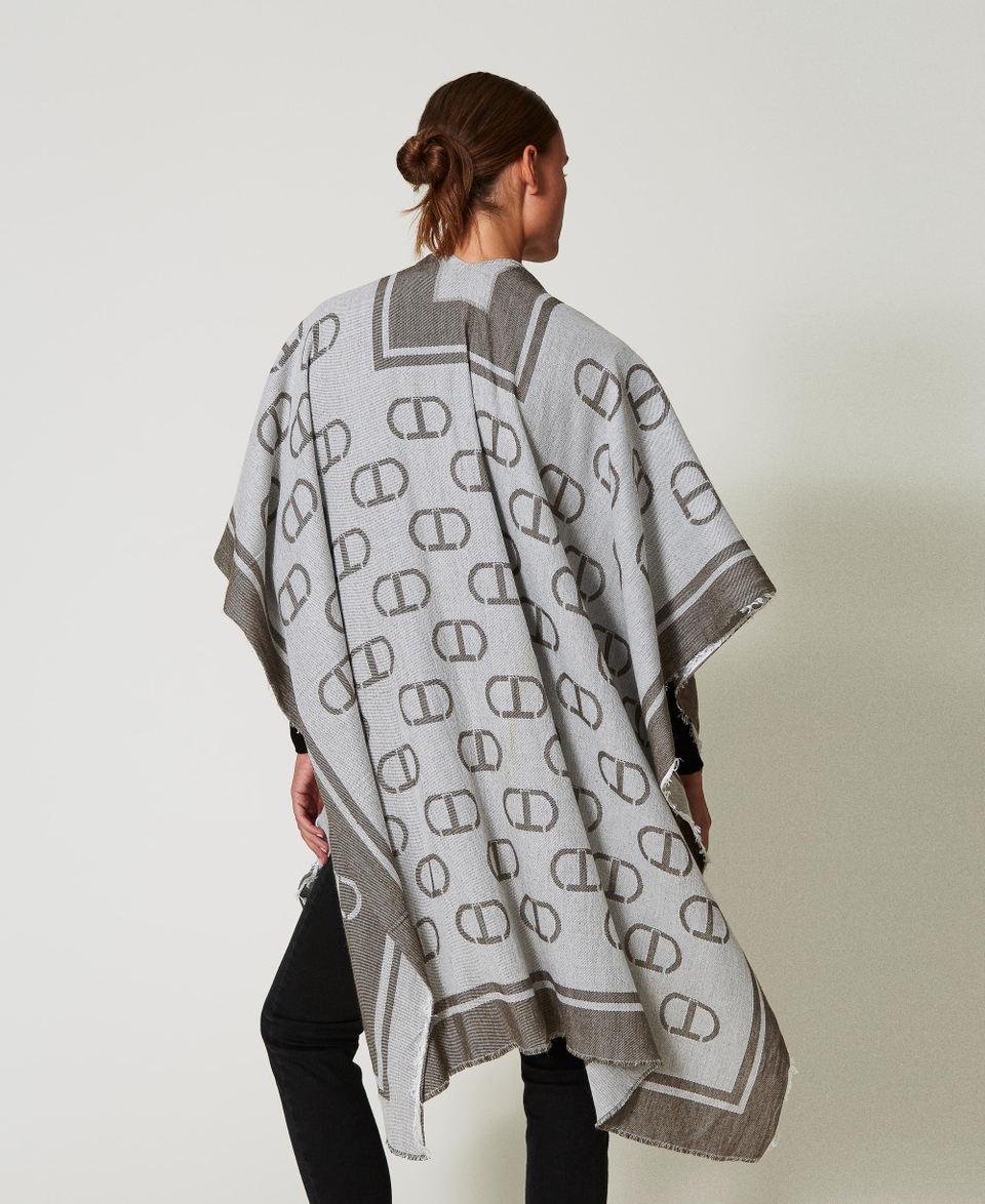 Twin Set Poncho Jacquard Con Oval T