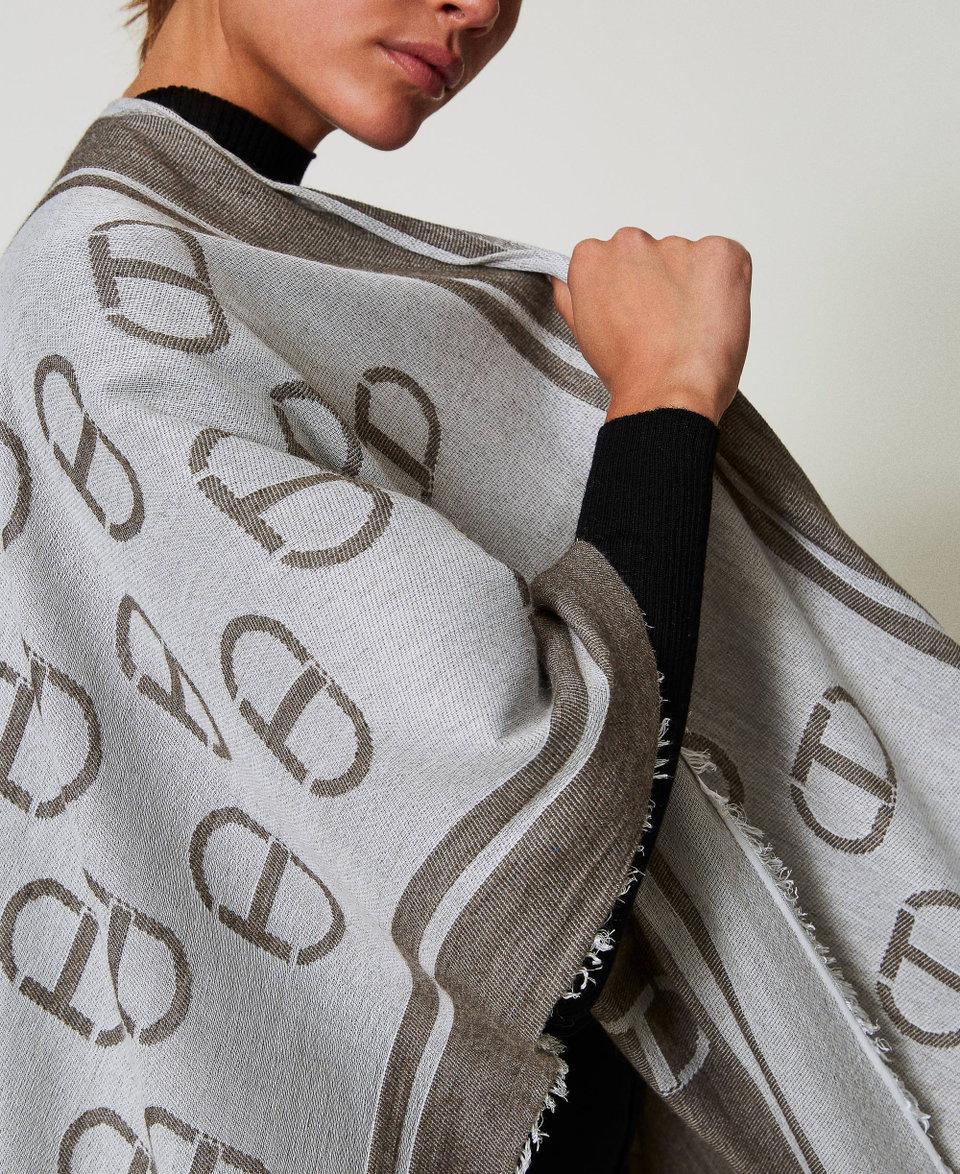 Twin Set Poncho Jacquard Con Oval T