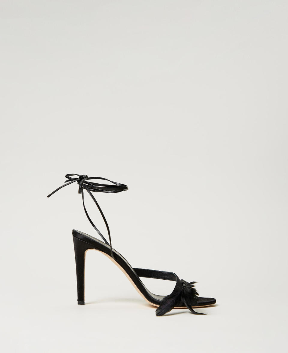 Twin Set Sandali Con Lacci E Piume