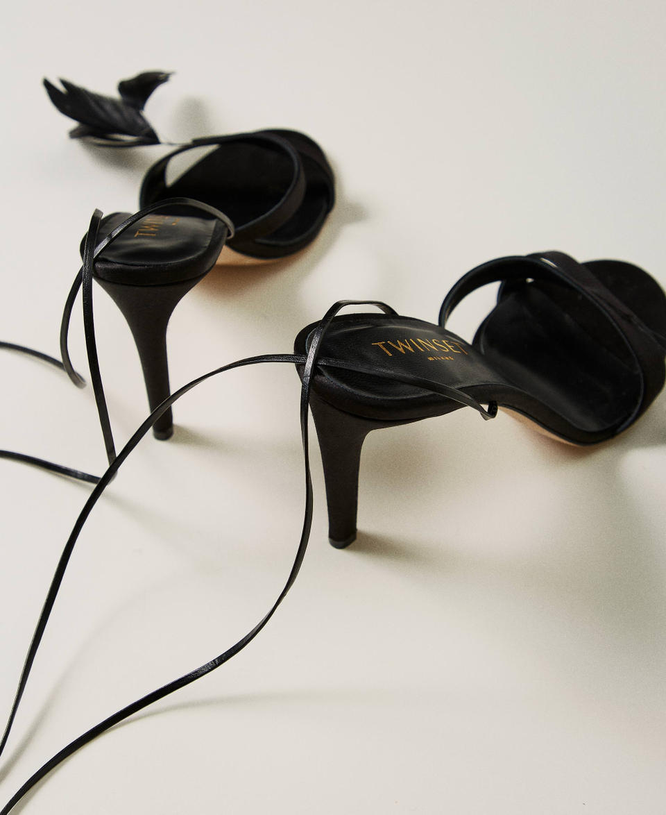 Twin Set Sandali Con Lacci E Piume