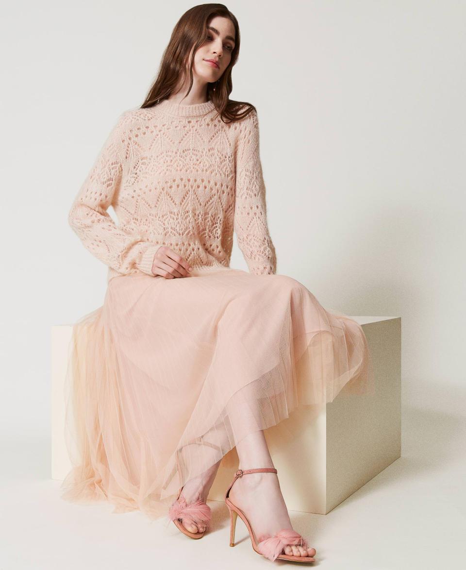 Twin Set Sandali In Pelle Con Piume