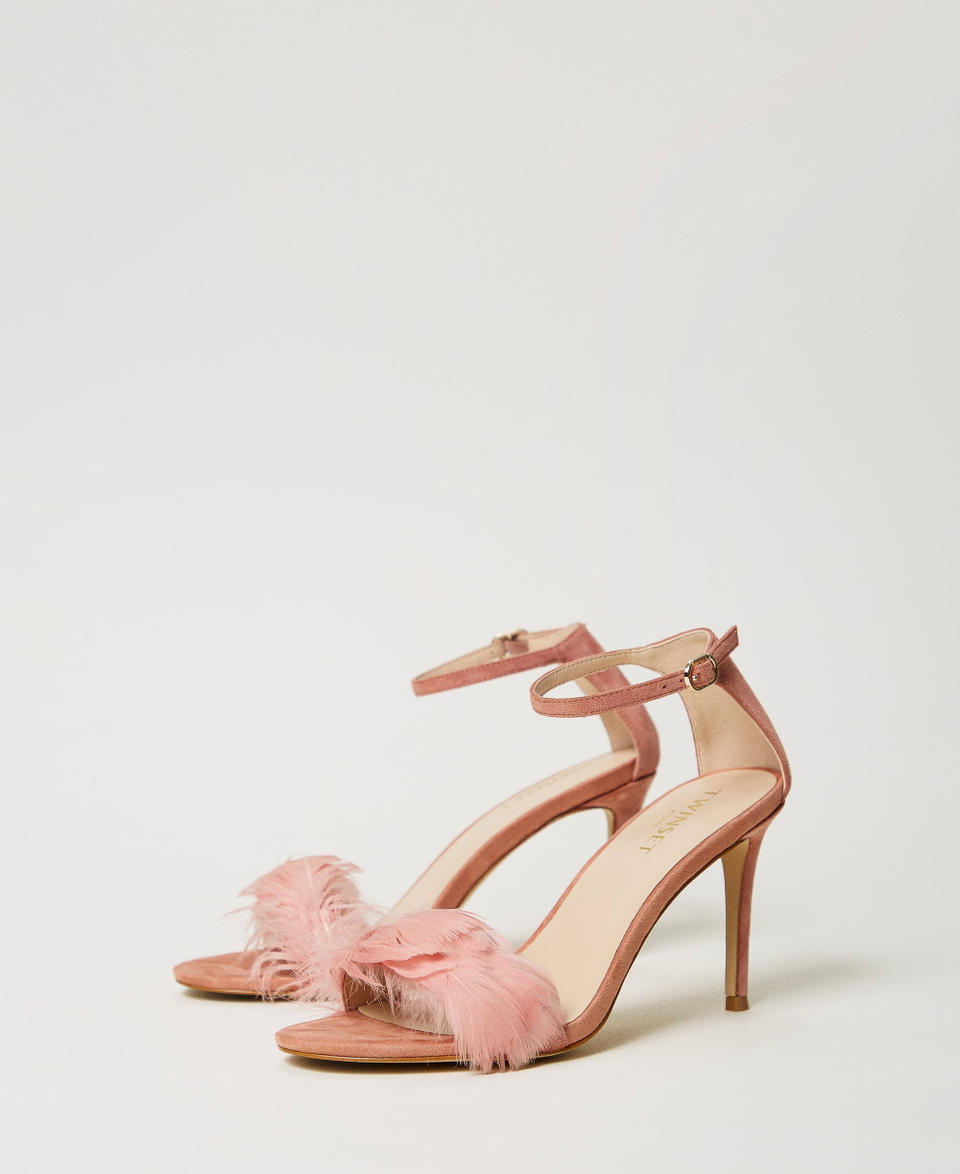 Twin Set Sandali In Pelle Con Piume