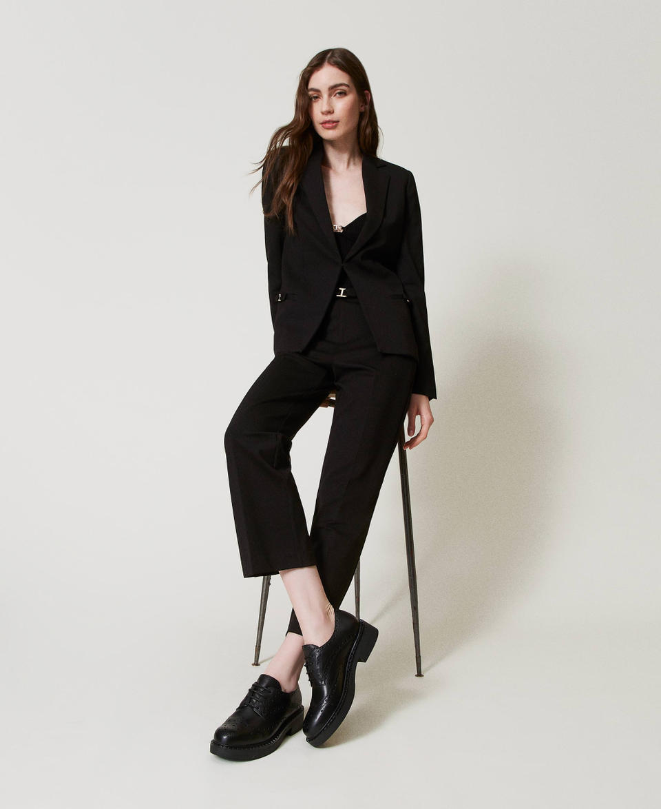 Twin Set Scarpe Stringate In Pelle