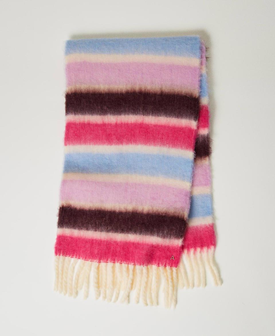 Twin Set Sciarpa a righe multicolor con frange