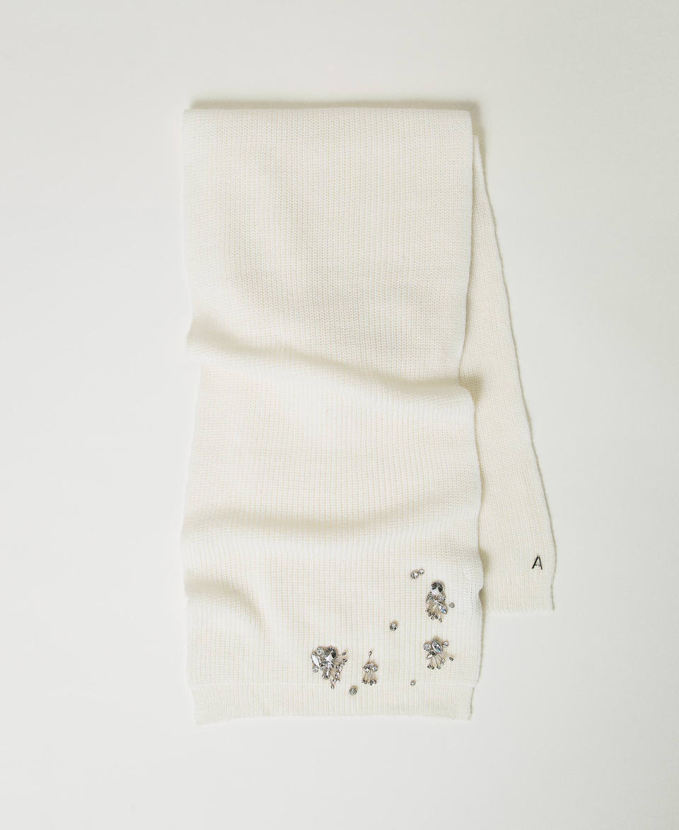 Twin Set Sciarpa con ricami e logo