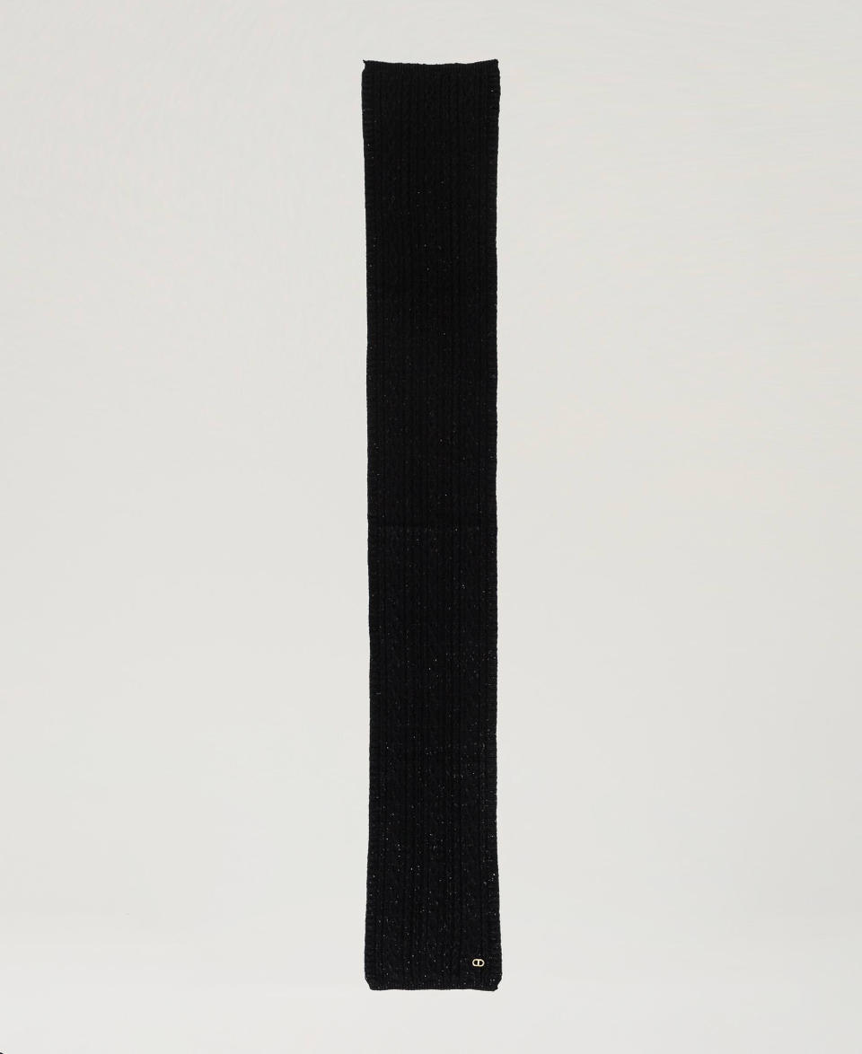 Twin Set Sciarpa In Maglia Con Lurex A Trecce