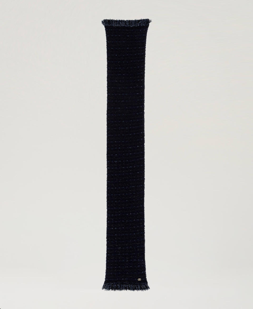 Twin Set Sciarpa In Maglia Con Lurex E Frange