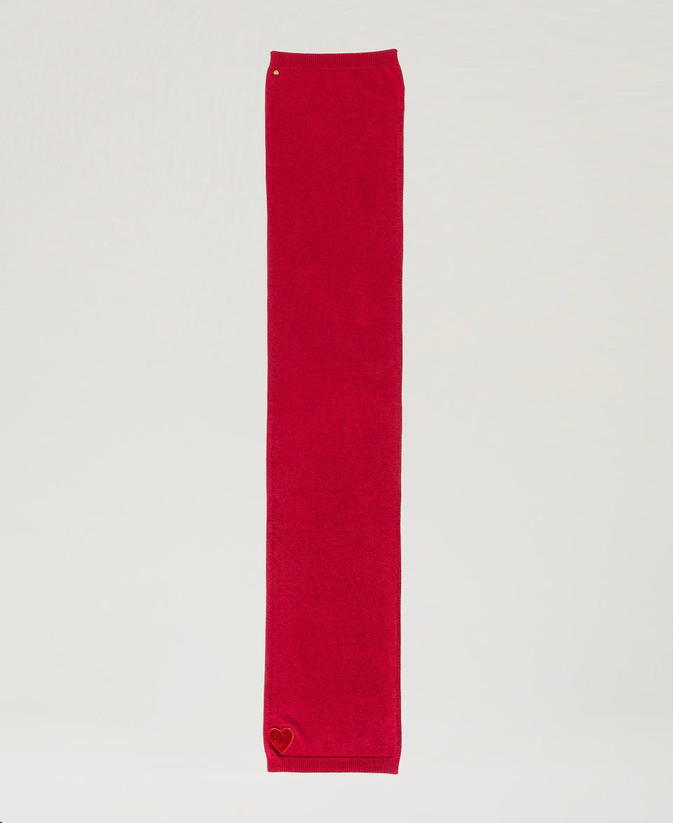 Twin Set Sciarpa In Maglia Con Patch A Cuore