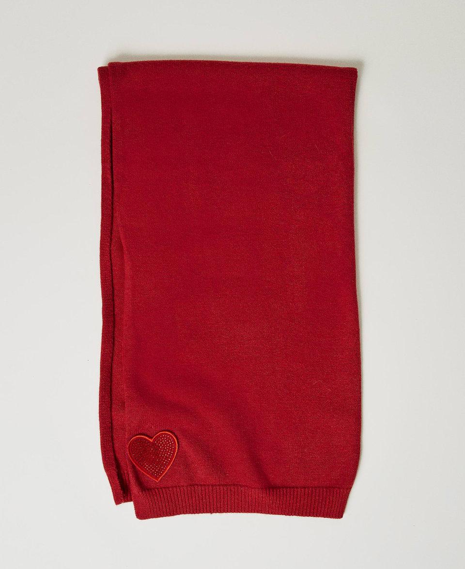 Twin Set Sciarpa in maglia con patch a cuore